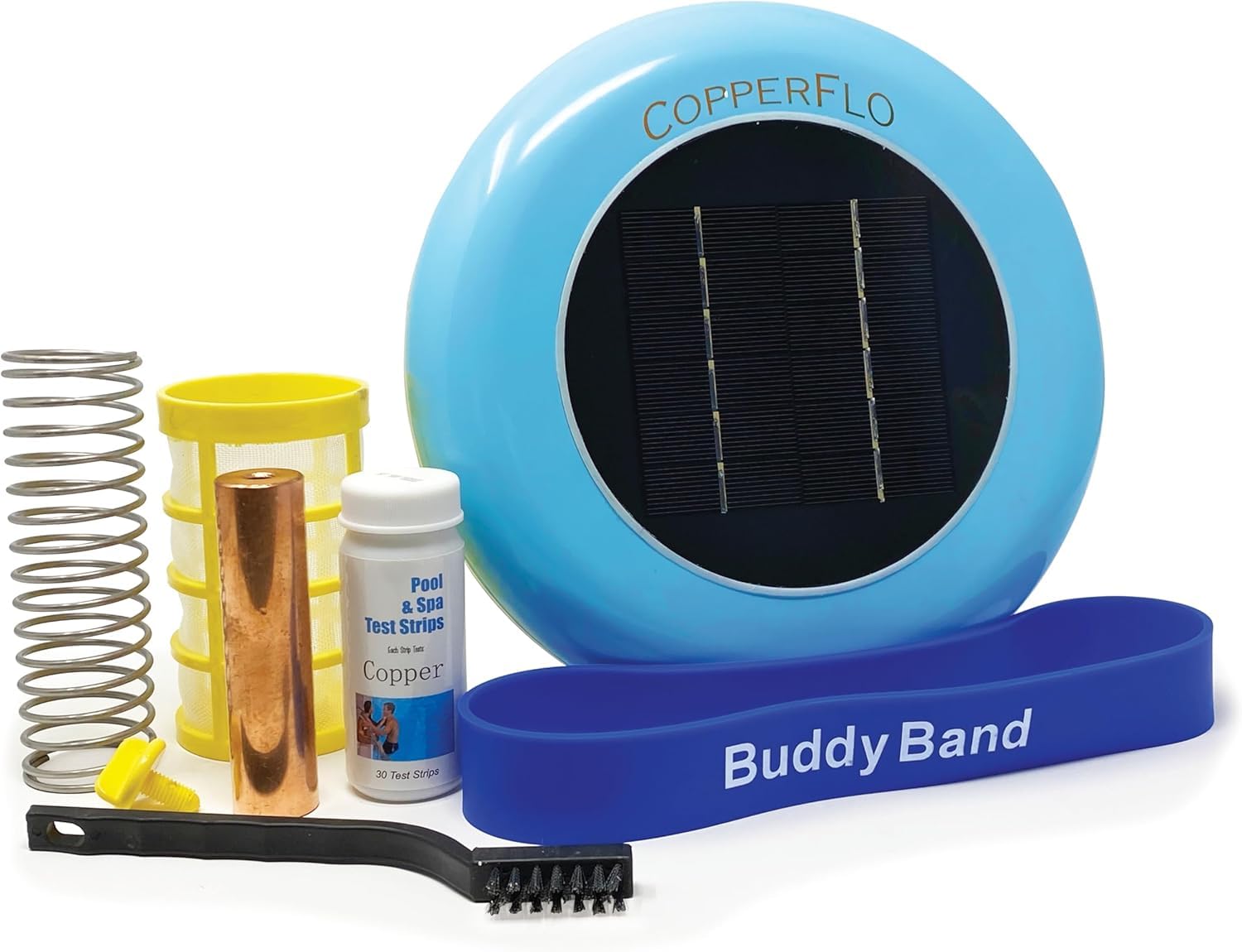 No More Green CopperFlo front view showing solar surface and housing, promotes easy solar operation