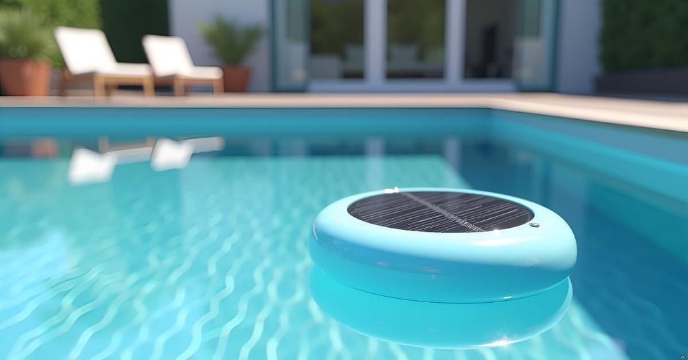 No More Green CopperFlo in backyard pool setting, shows quiet, chemical-reducing maintenance advantage