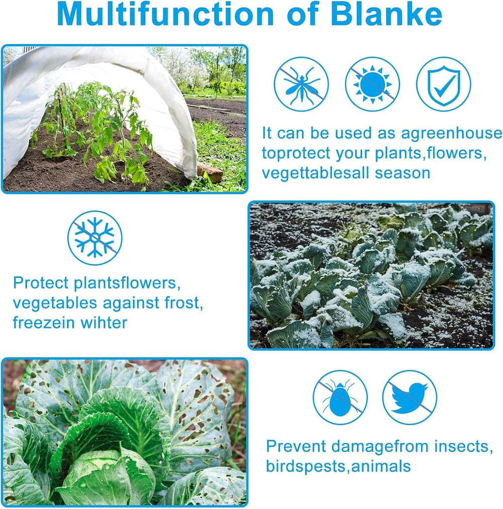 NONMON draped over vegetable row protecting plants while allowing light