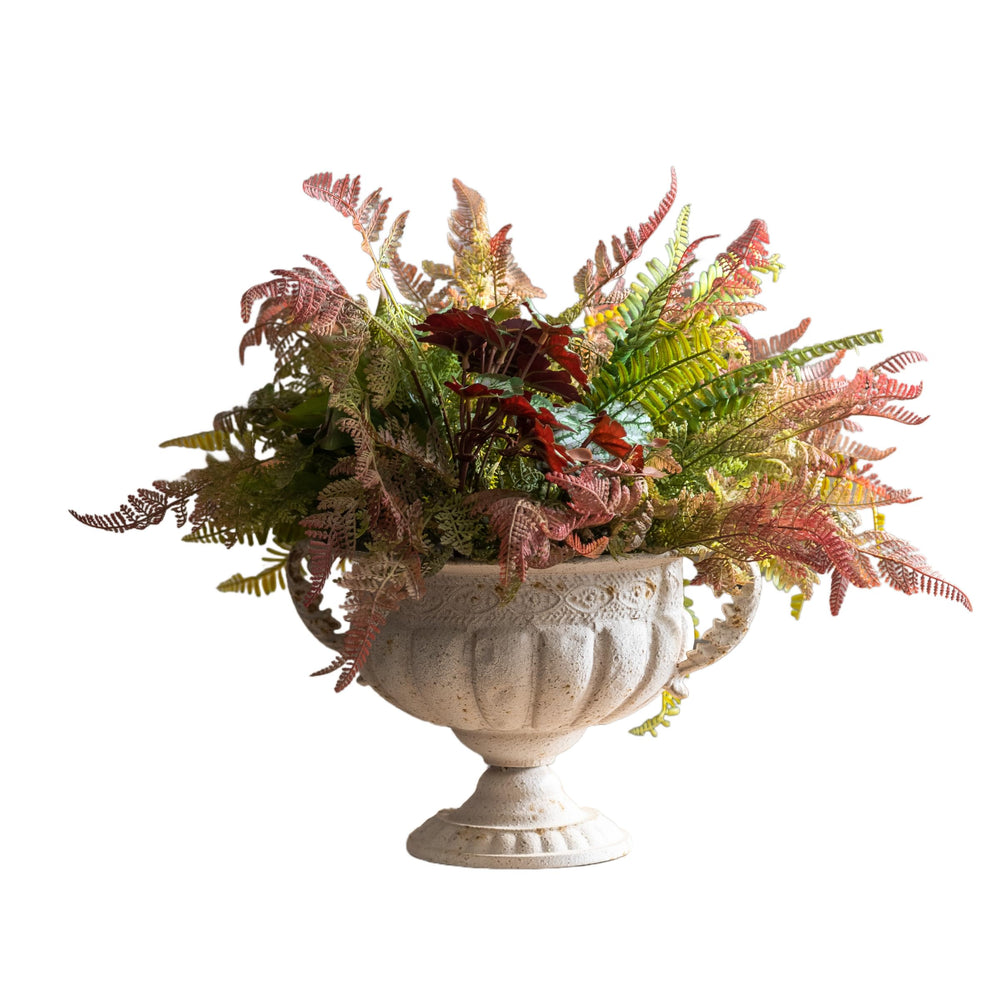 NOONEAU front view of vintage urn planter showing classic silhouette and curb appeal