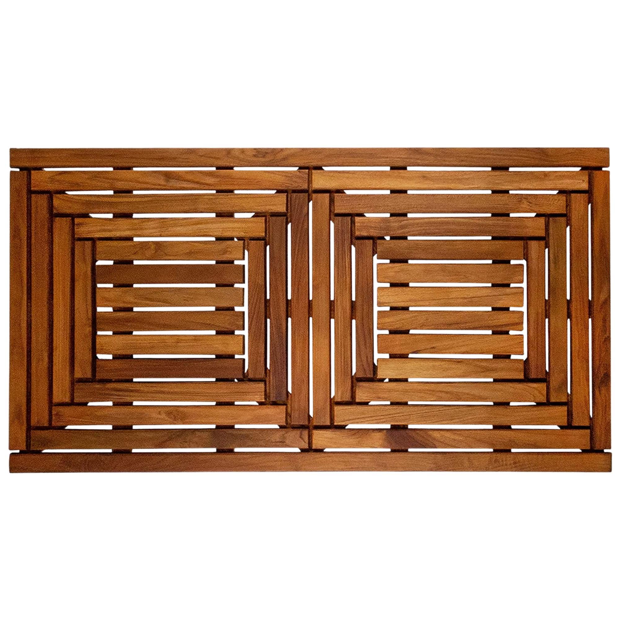 NORDIC STYLE TEAK front view showing framed teak mat and spa aesthetic, adds luxury