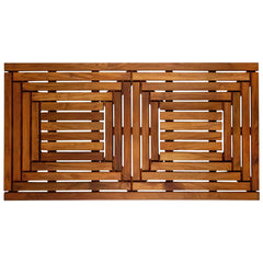 NORDIC STYLE TEAK front view showing framed teak mat and spa aesthetic, adds luxury