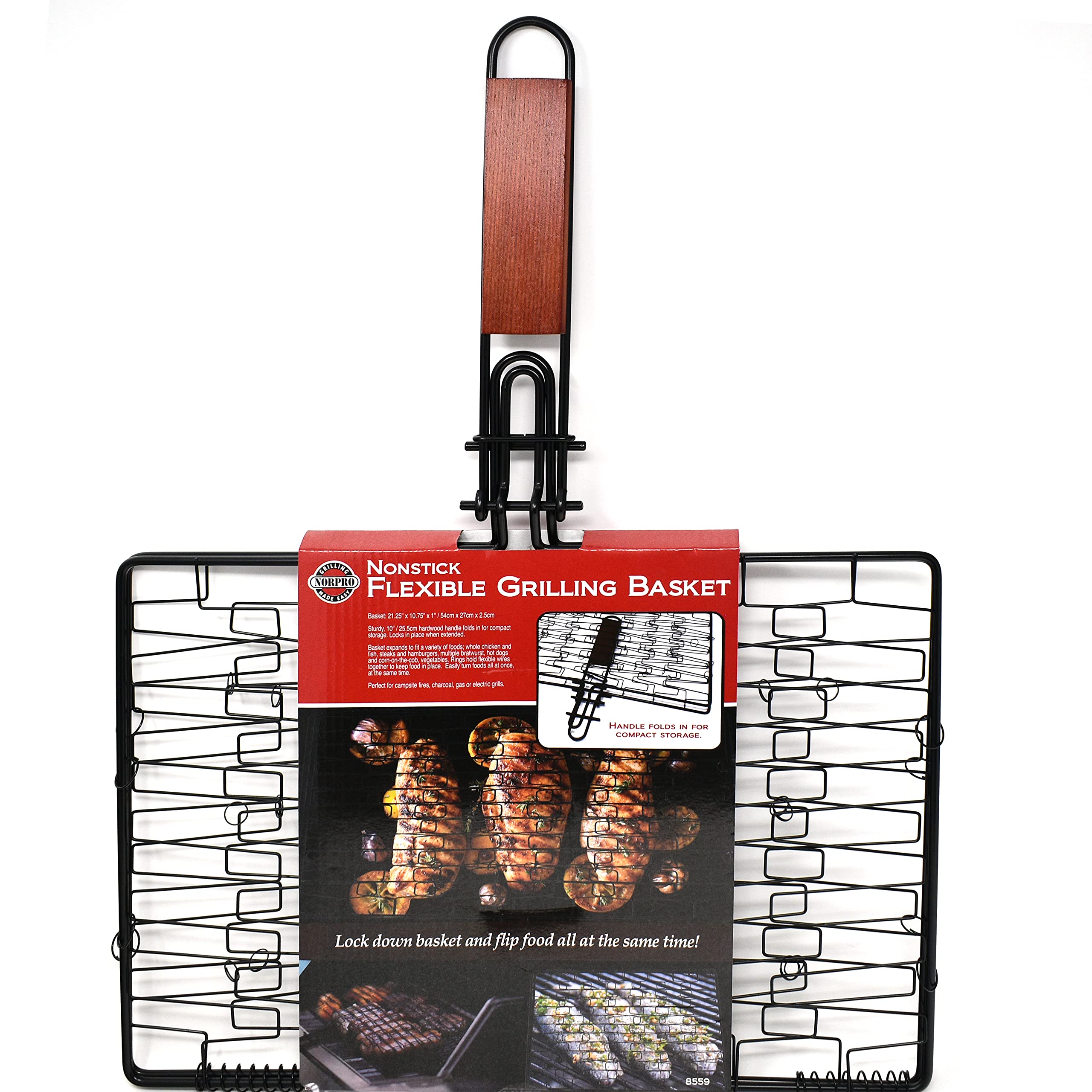 Norpro 8559 on backyard grill during barbecue for family convenience