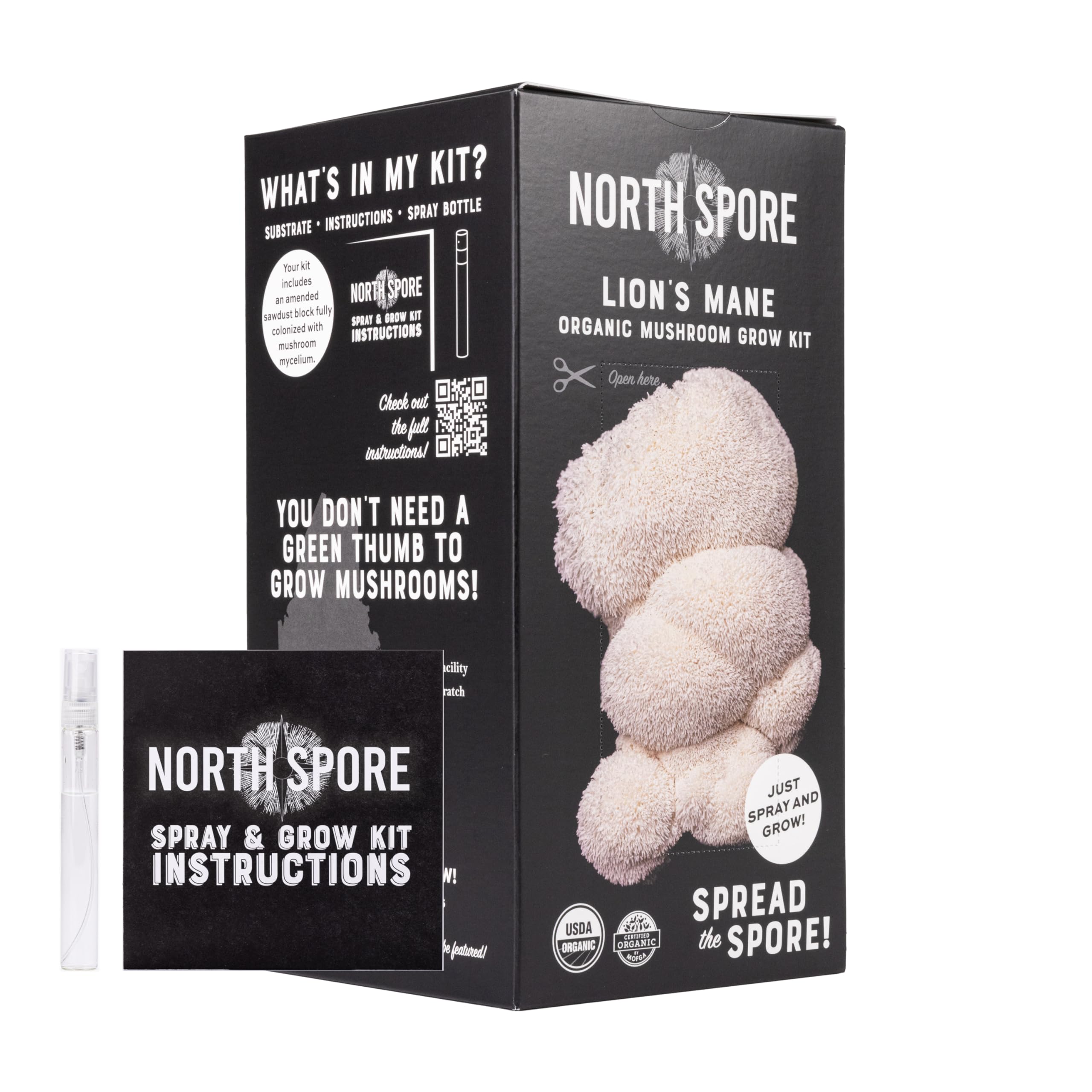 North Spore comparación con mano para escala, ayuda a visualizar tamaño real