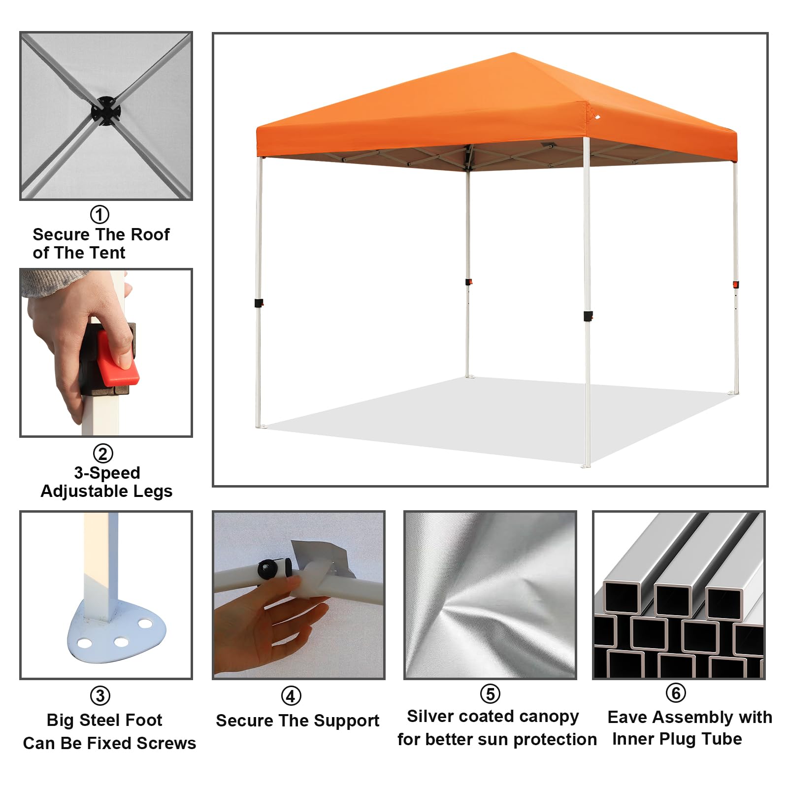 Northroad canopy next to chairs and table showing scale and usable area