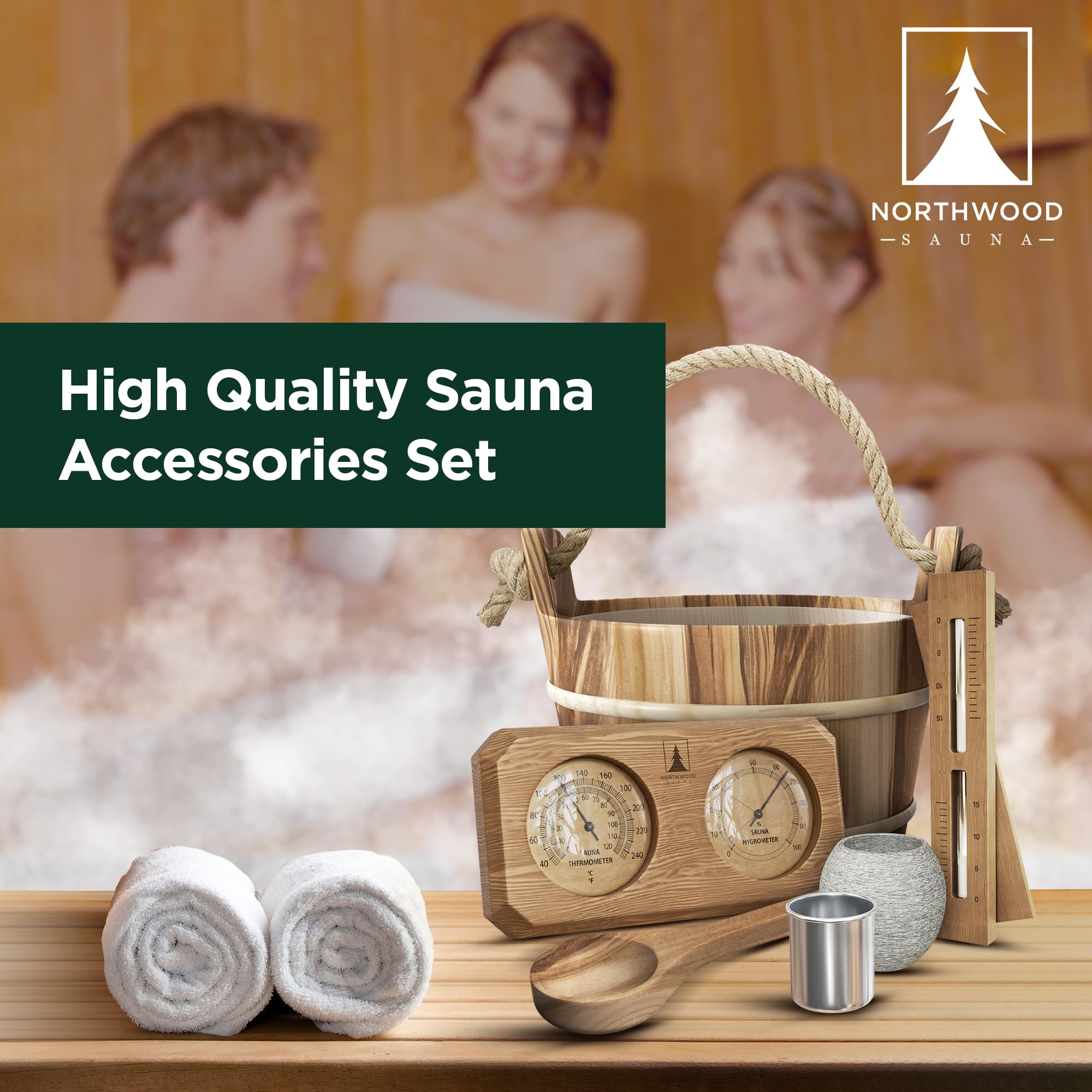 Northwood Sauna ceramic aroma stone cup with stones showing scent delivery without heater contact
