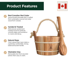 Northwood Sauna close-up of Canadian red cedar grain highlighting durability and aroma