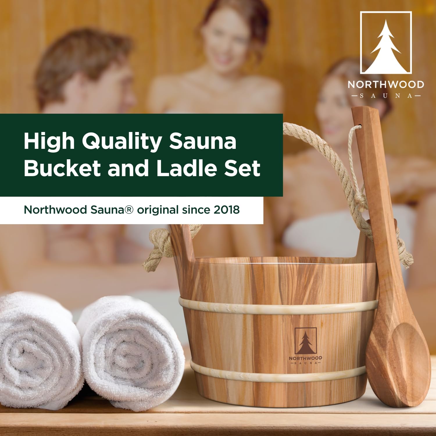Northwood Sauna set in a warm sauna setting showing how it enhances atmosphere benefit