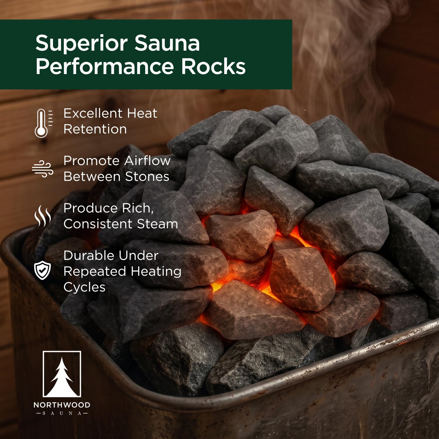 Northwood Sauna label made in Germany emphasizing quality and traceable sourcing