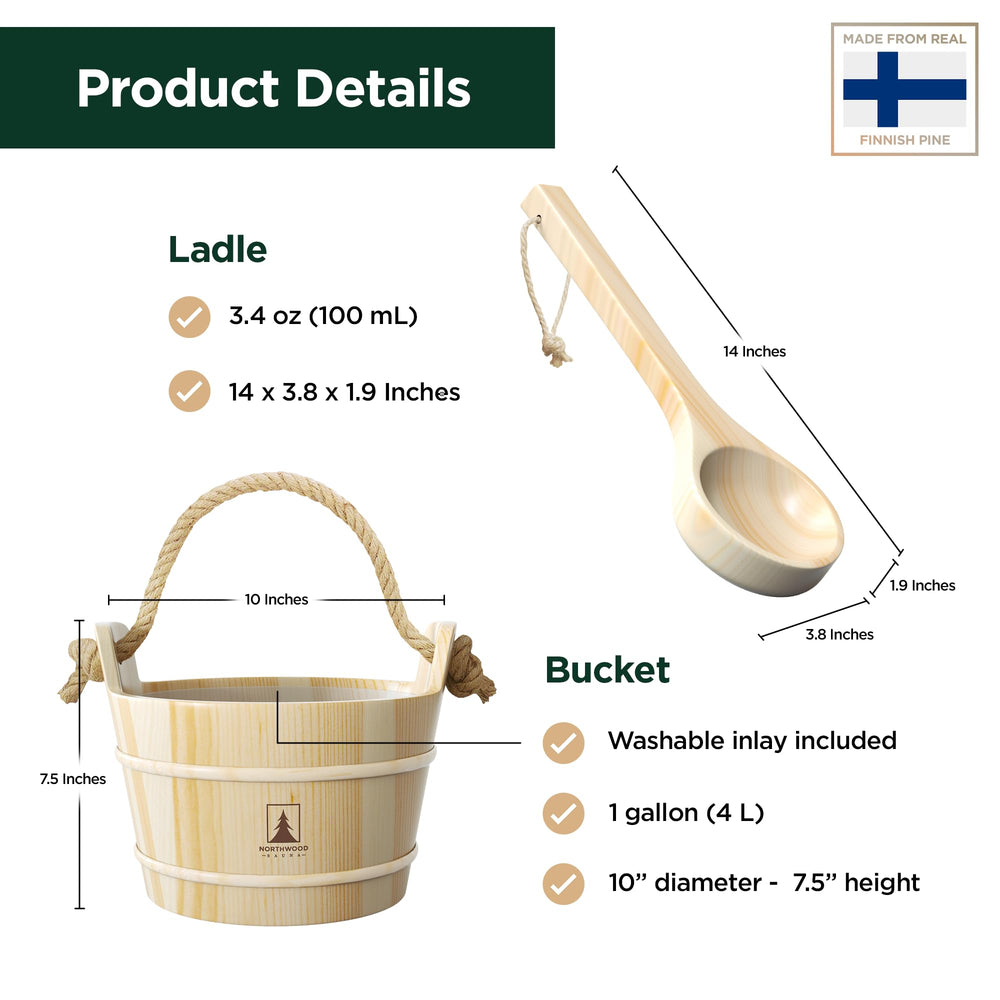 Northwood Sauna ladle handle notch detail demonstrating secure grip and easy hang-dry