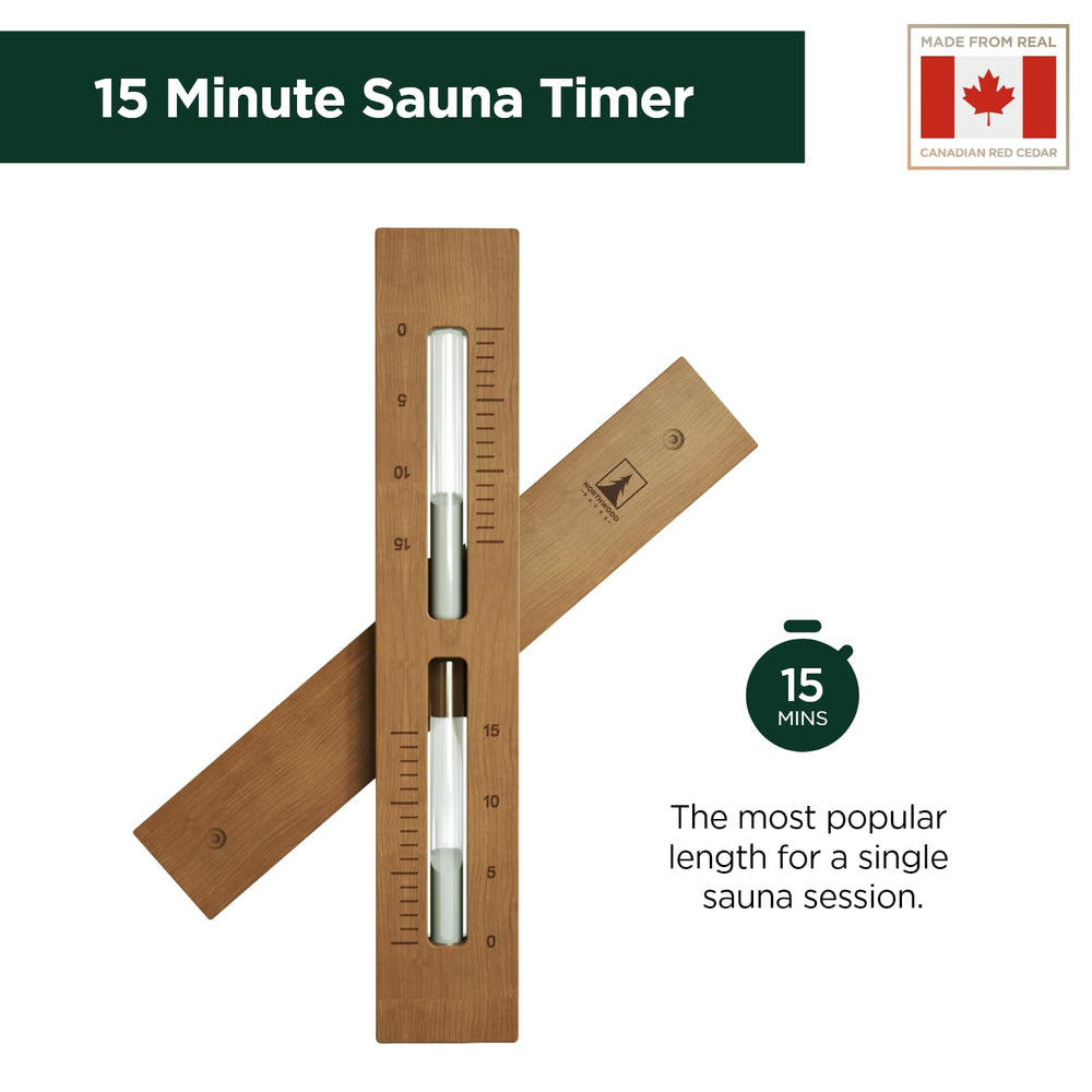 Northwood Sauna detailed shot of white sand flowing for calm, accurate 15-minute timing