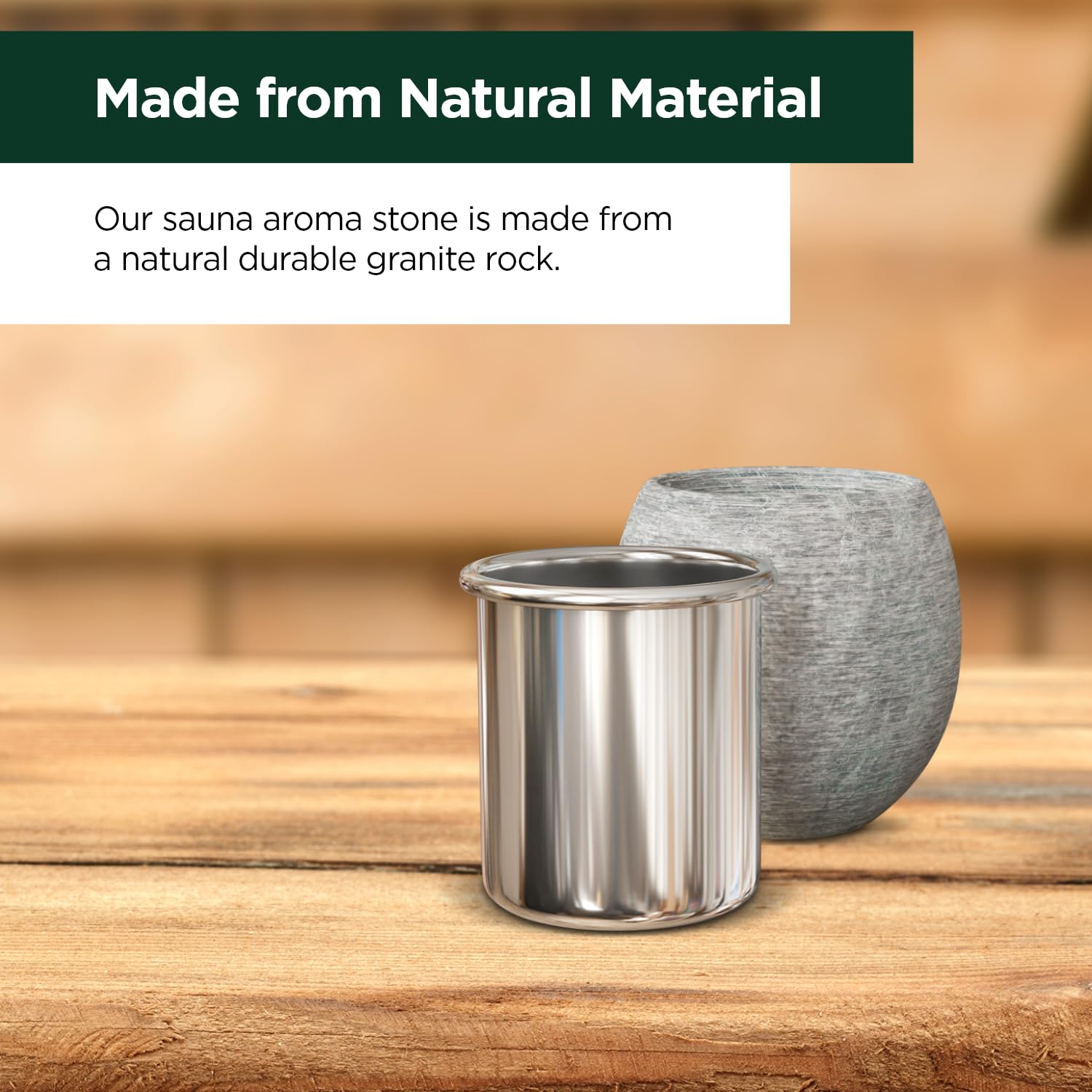 Northwood Sauna size shown in hand for clear scale and ergonomic benefit