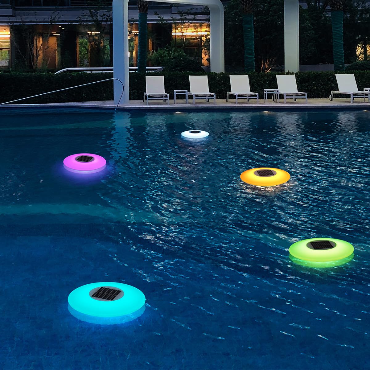 NORTTA front view of three floating lights showing pack and benefits