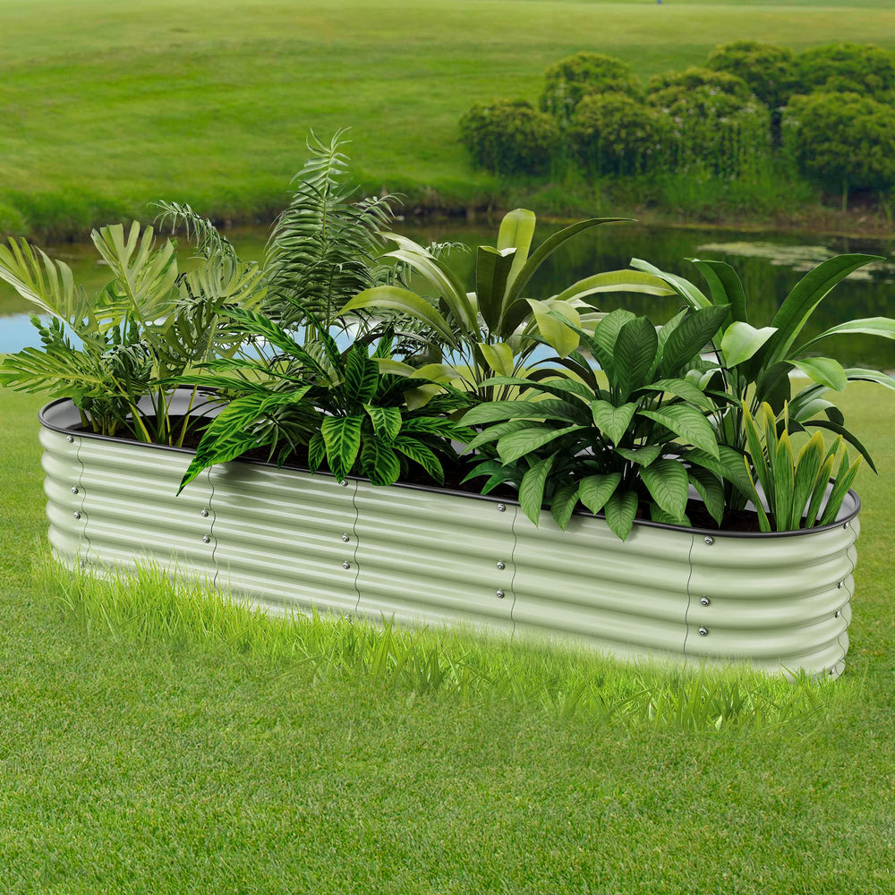 Nossta light-green bed in garden setting boosting curb appeal and usability