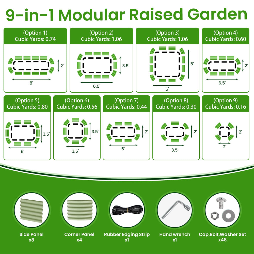 Nossta modular layout options illustrating flexible configurations for yards
