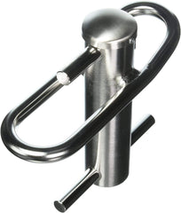 Notch Portawrap front view showing compact stainless body and secure attachment points for safer lowering