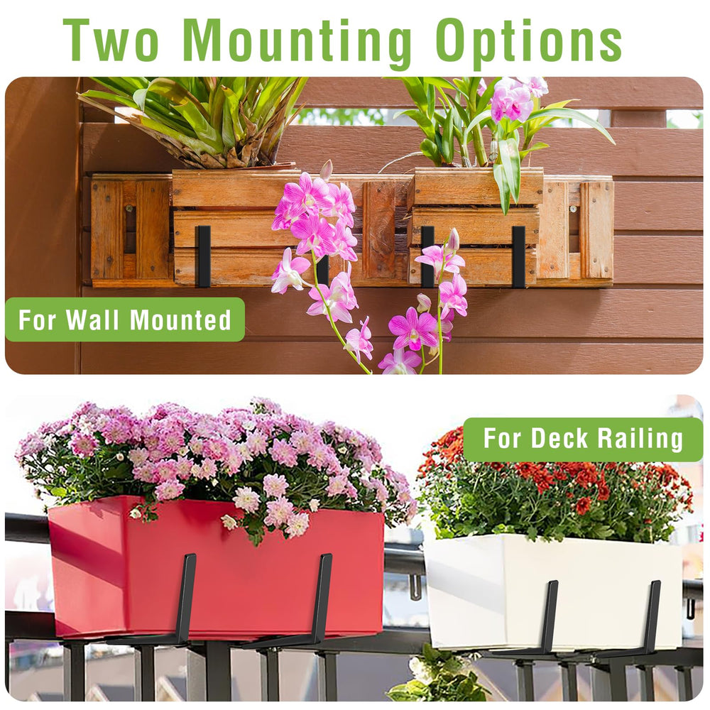 NouraVita bracket in use on a balcony with planter for space saving display