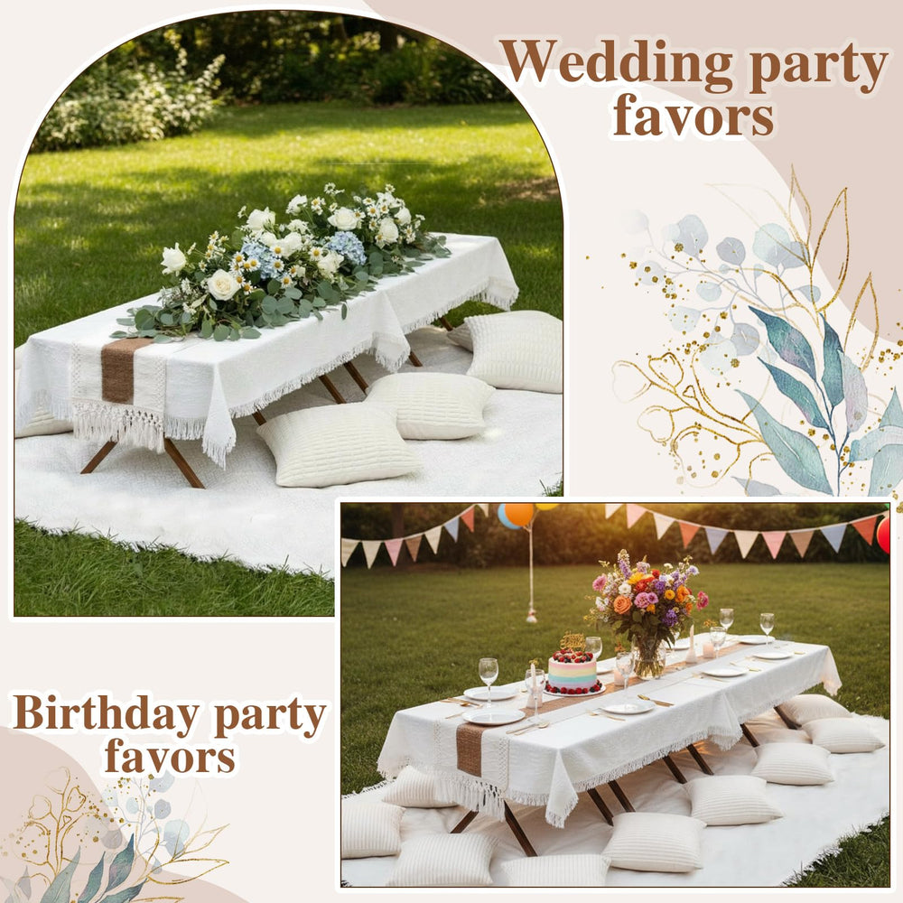 Novabright folded tables beside picnic bag demonstrating compact portability
