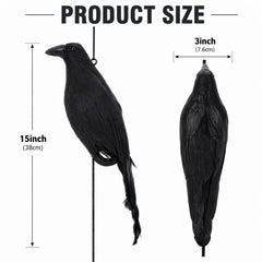 Novabright hanging crow on tree branch showing visible deterrent presence benefit