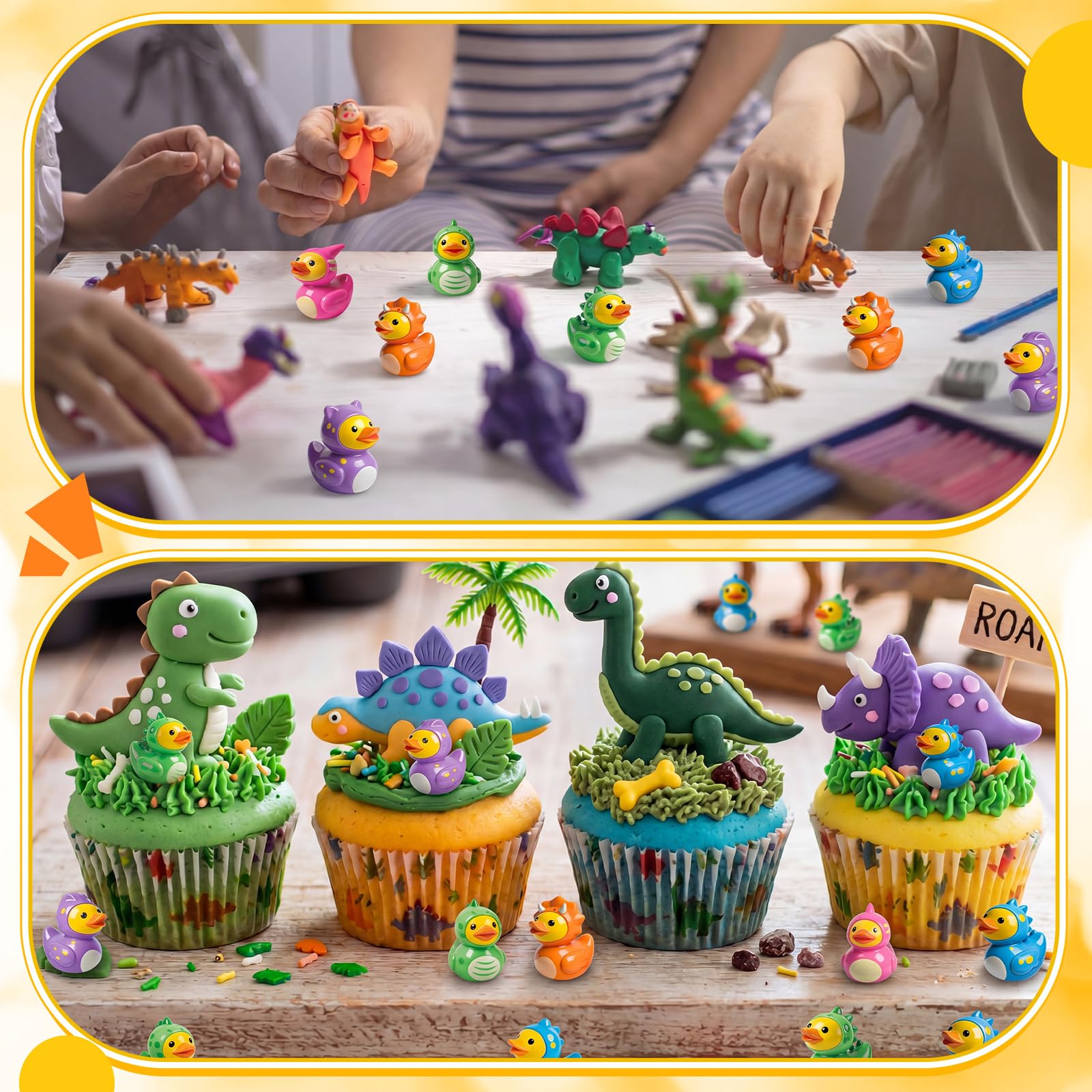 Novabright figurines decorating a potted succulent, enhancing miniature garden scenes