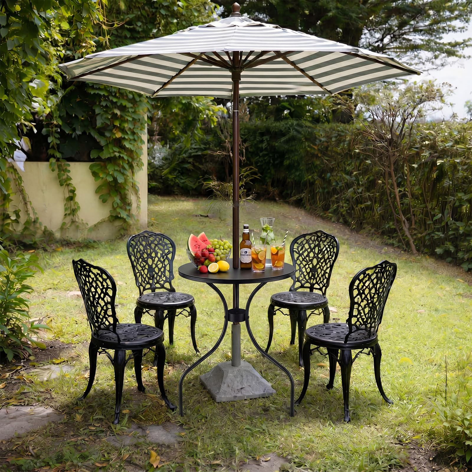 Novabright lifestyle balcony setup showing compact table enhancing small outdoor living