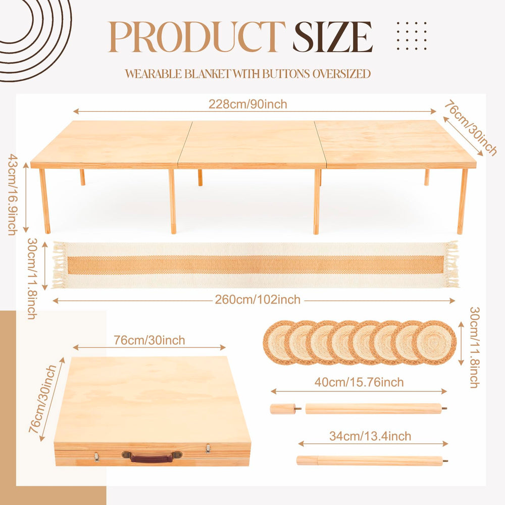 Novabright open table top view with runner and settings, showcasing seating capacity