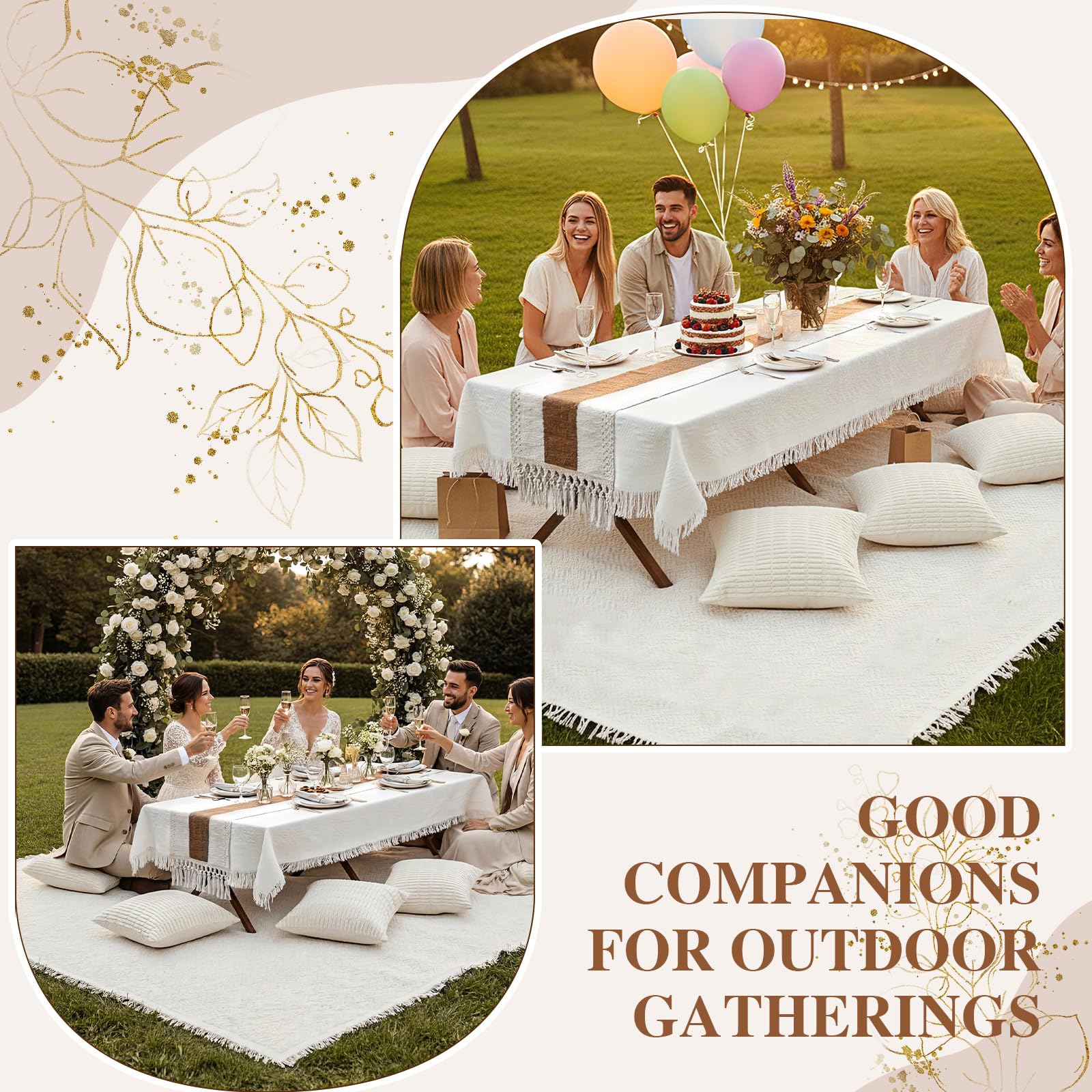 Novabright table runner tassel edge showing decorative boho charm
