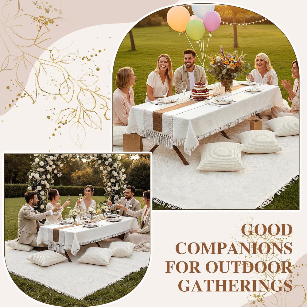 Novabright table runner tassel edge showing decorative boho charm