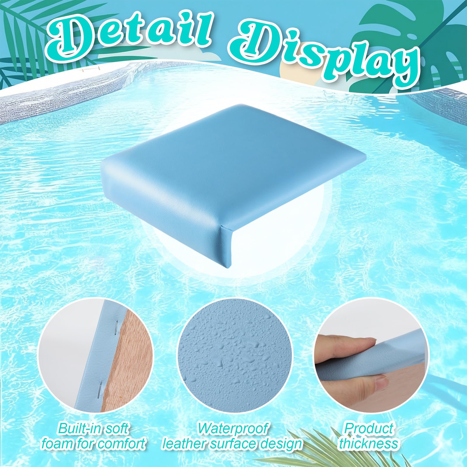 Novabright side profile showing L-shaped folded edge for secure pool rim fit and protection
