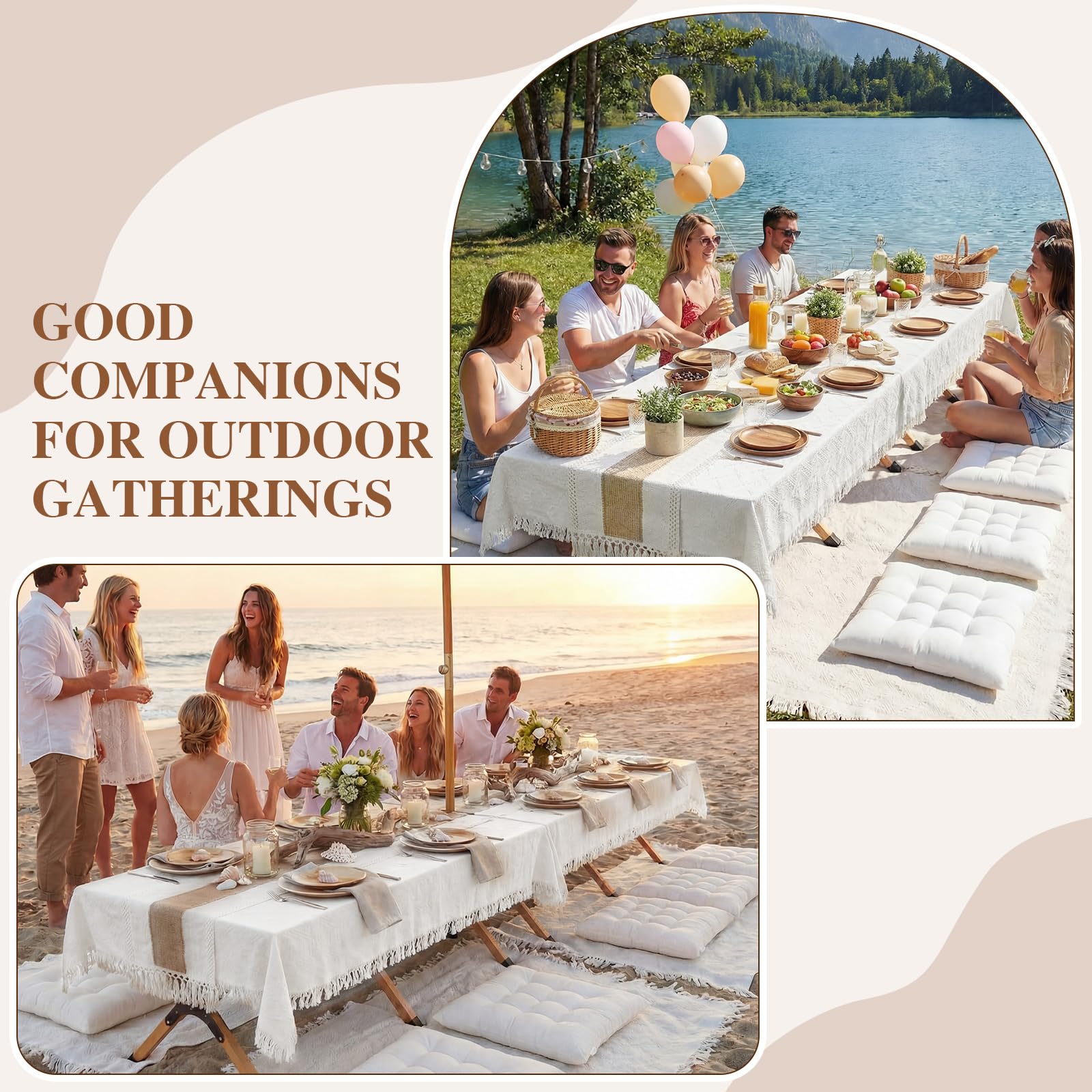 Novabright tasseled cotton picnic blanket texture highlighting softness