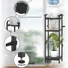 NOVIMANGO top tray holding a 5-gallon jug demonstrating secure placement