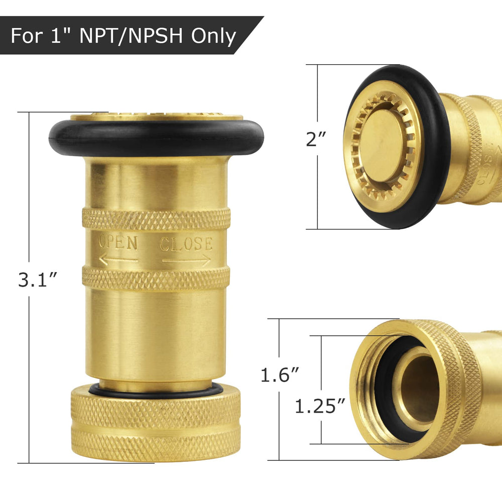 NOVINO close-up of 1" NPSH/NPT threads with clear fitment details and leak prevention