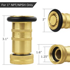 NOVINO close-up of 1" NPSH/NPT threads with clear fitment details and leak prevention