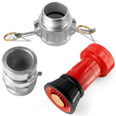 NOVINO aluminum camlock fitting close-up demonstrating corrosion resistance