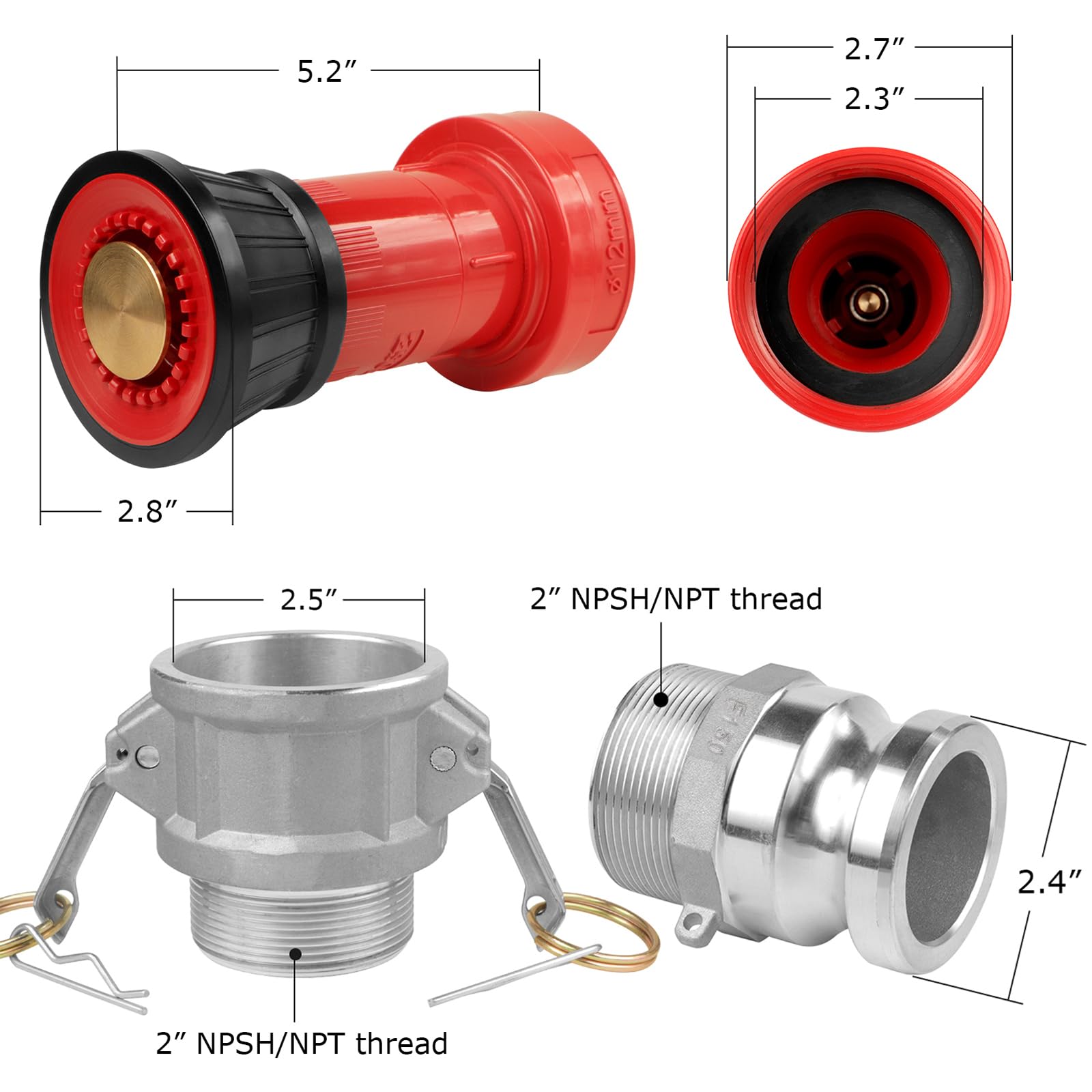 NOVINO nozzle beside a ruler for size scale and easy fit verification