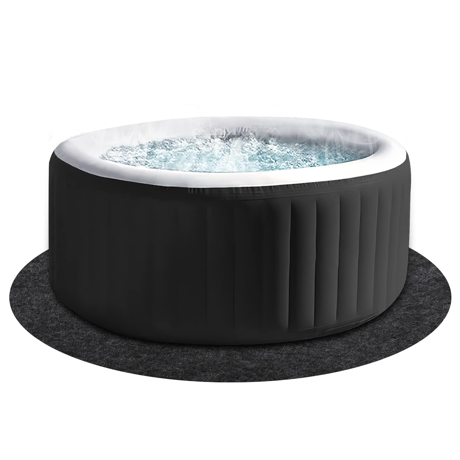 NOVWANG front view of round hot tub mat protecting floor