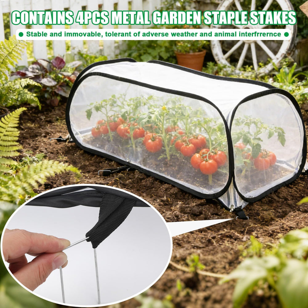 NOVWANG raised bed cover in use protecting vegetable bed from pests and wind