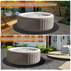 NOVWANG mat shown installed under an inflatable tub for protection