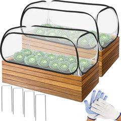 NOVWANG front view of raised bed cover showing full protection and easy setup