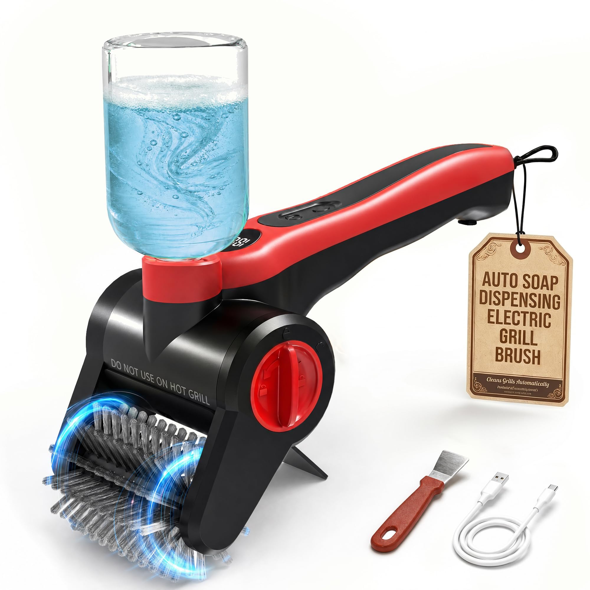Nozrix front view showing splash guard and ergonomic handle for cleaner operation