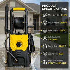 Nozzlpeak close-up of built-in hose reel, speeds hose winding and prevents tangles
