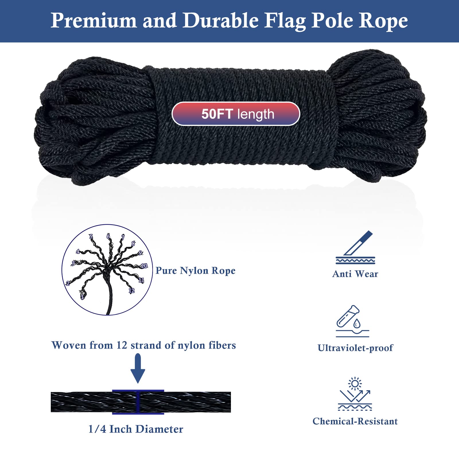 NQ 6-inch zinc alloy cleat mounted on pole, secure rope fastening benefit