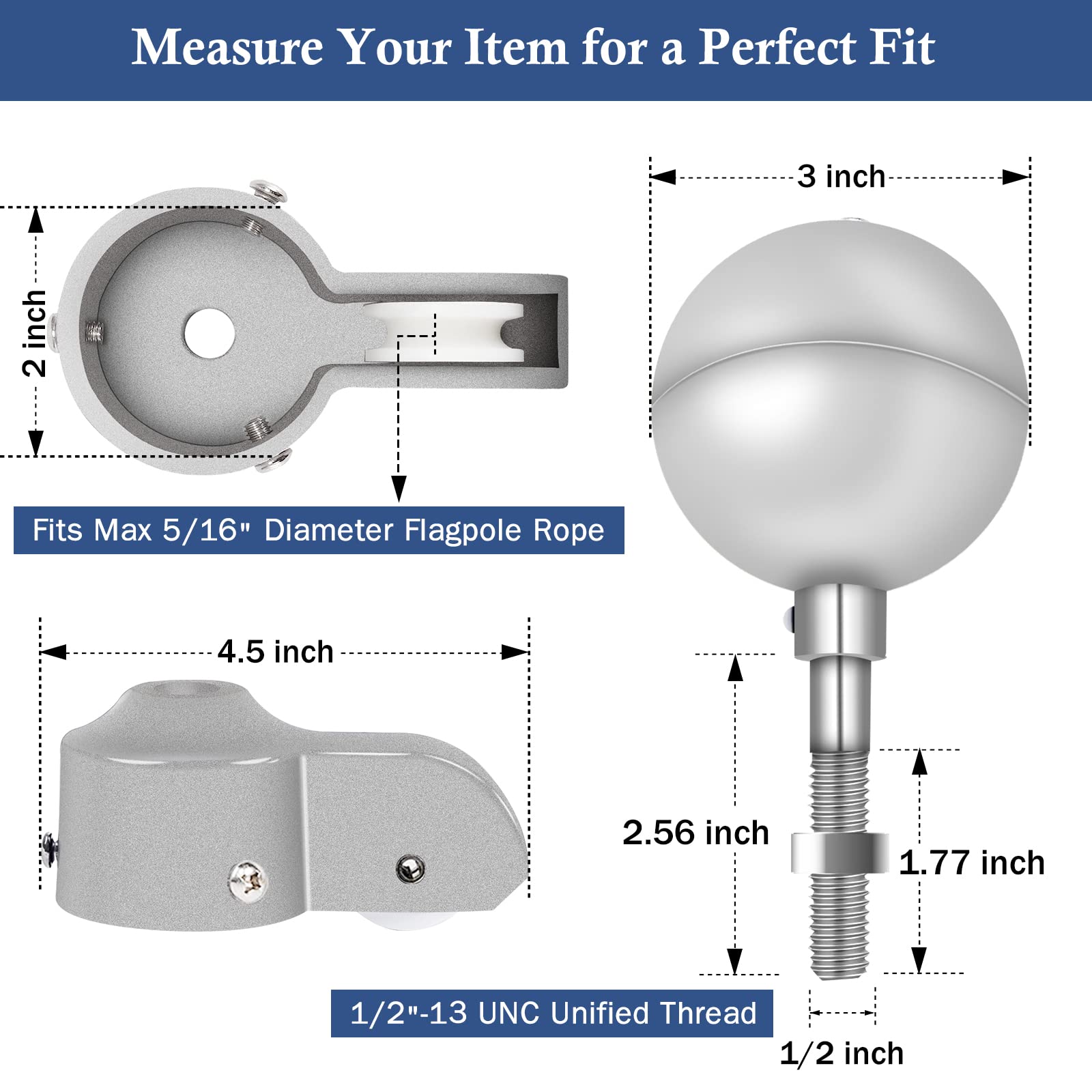 NQ aluminum truck and nylon pulley close-up demonstrating smooth halyard movement
