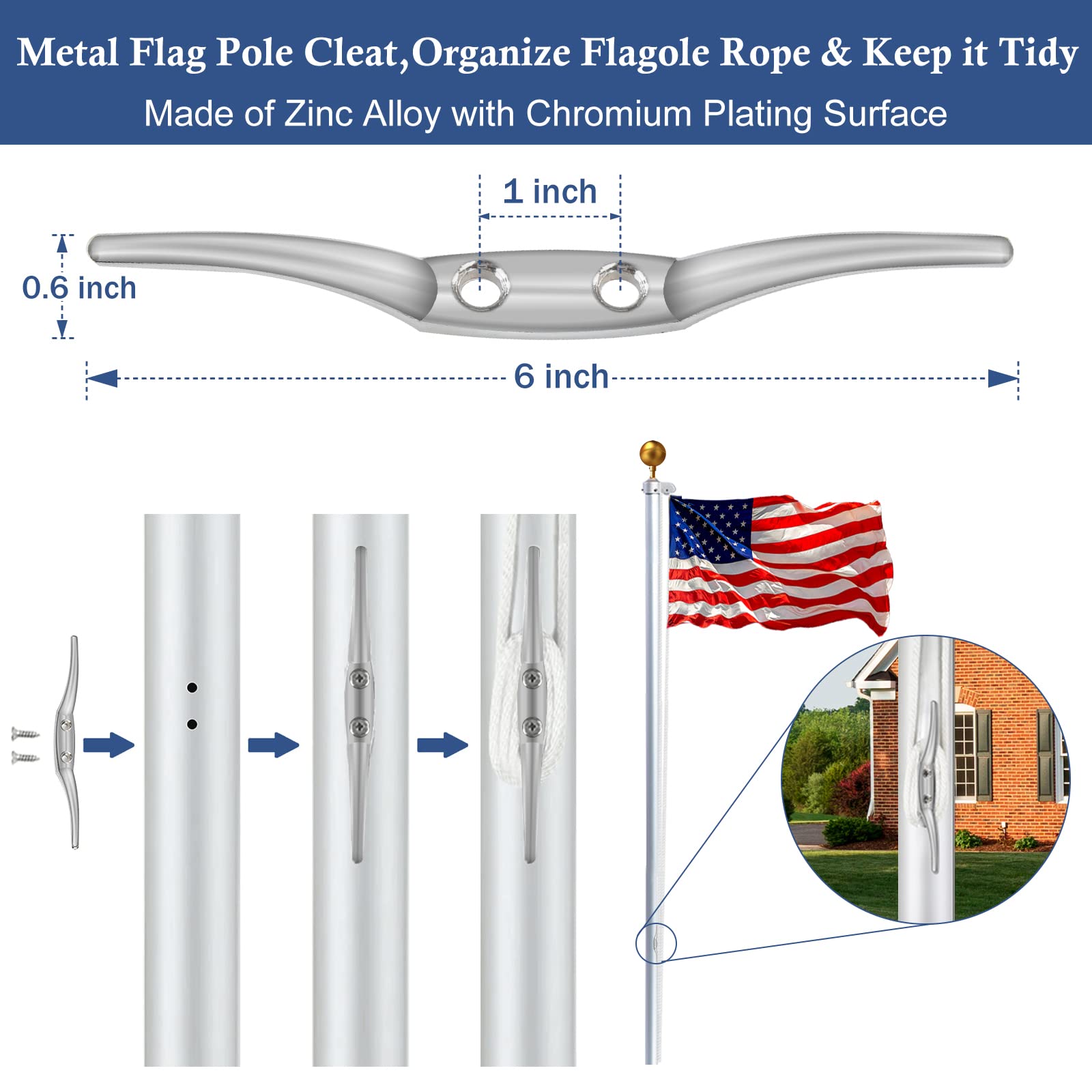 NQ installed kit on flagpole in yard showing reliable, ready-to-fly setup