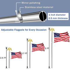 NQ detail of 360-degree rotating rings preventing flag tangles and wear