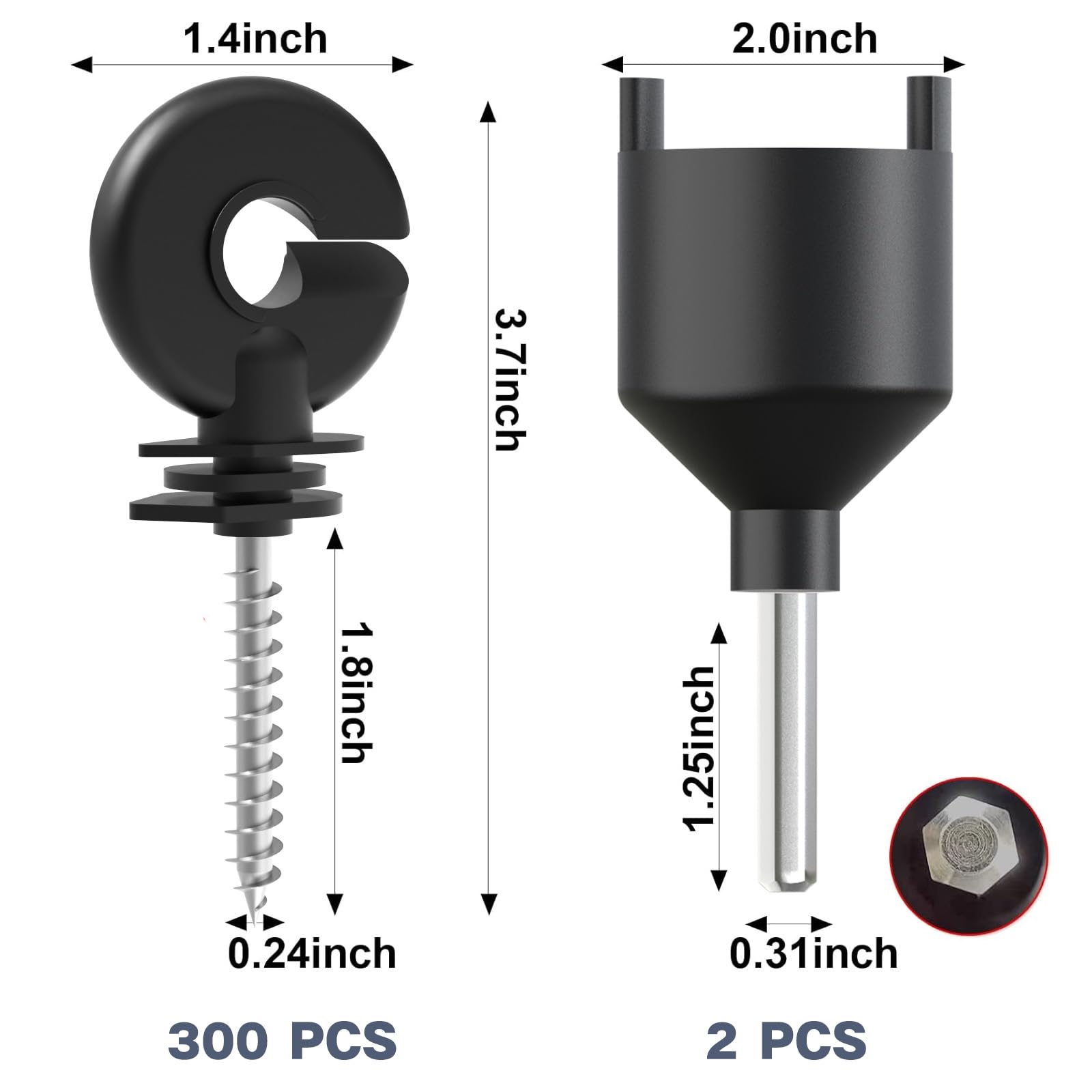 NQN close-up of ring head showing smooth surface and secure wire retention