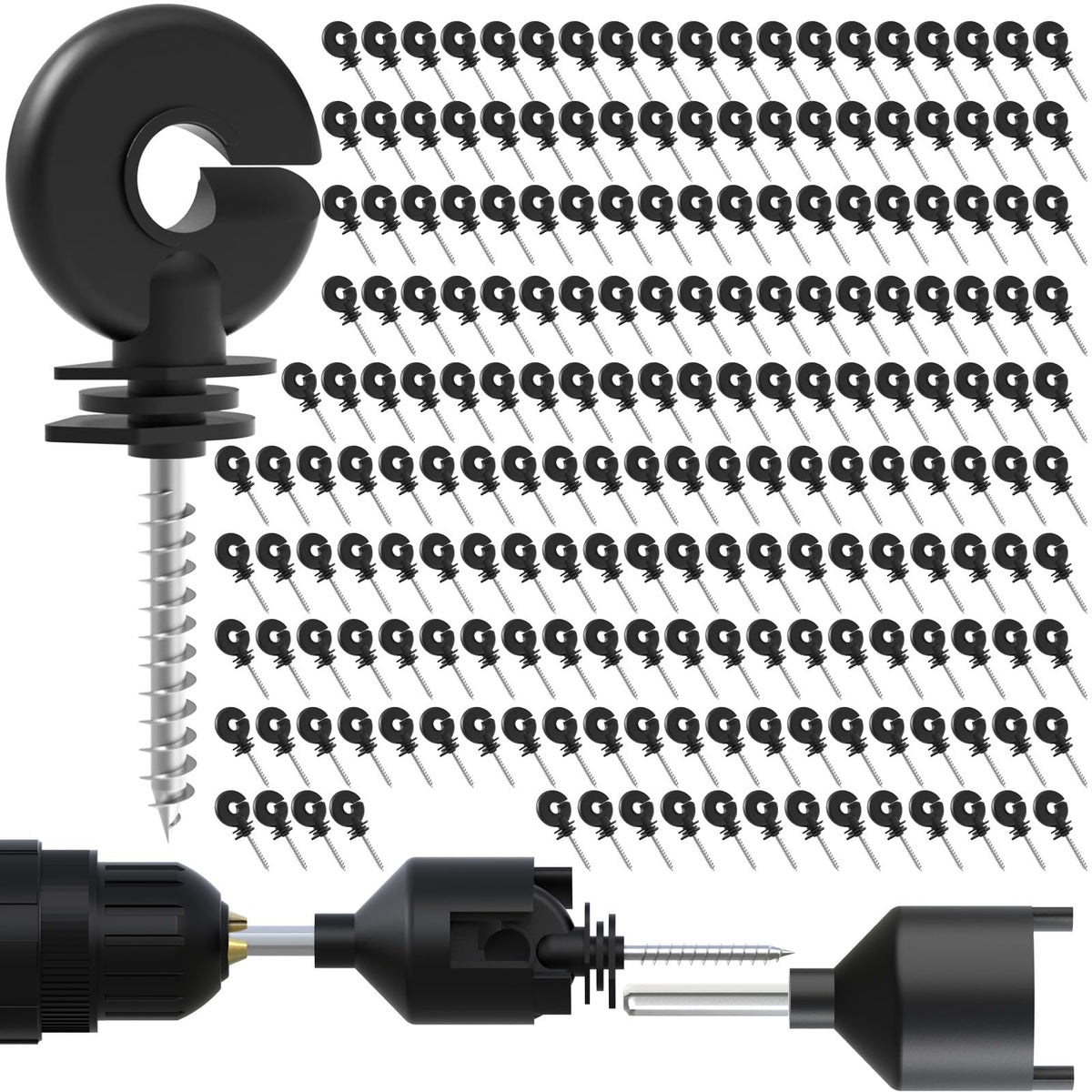 NQN front packaging showing 200 insulators and two socket tools for fast installation