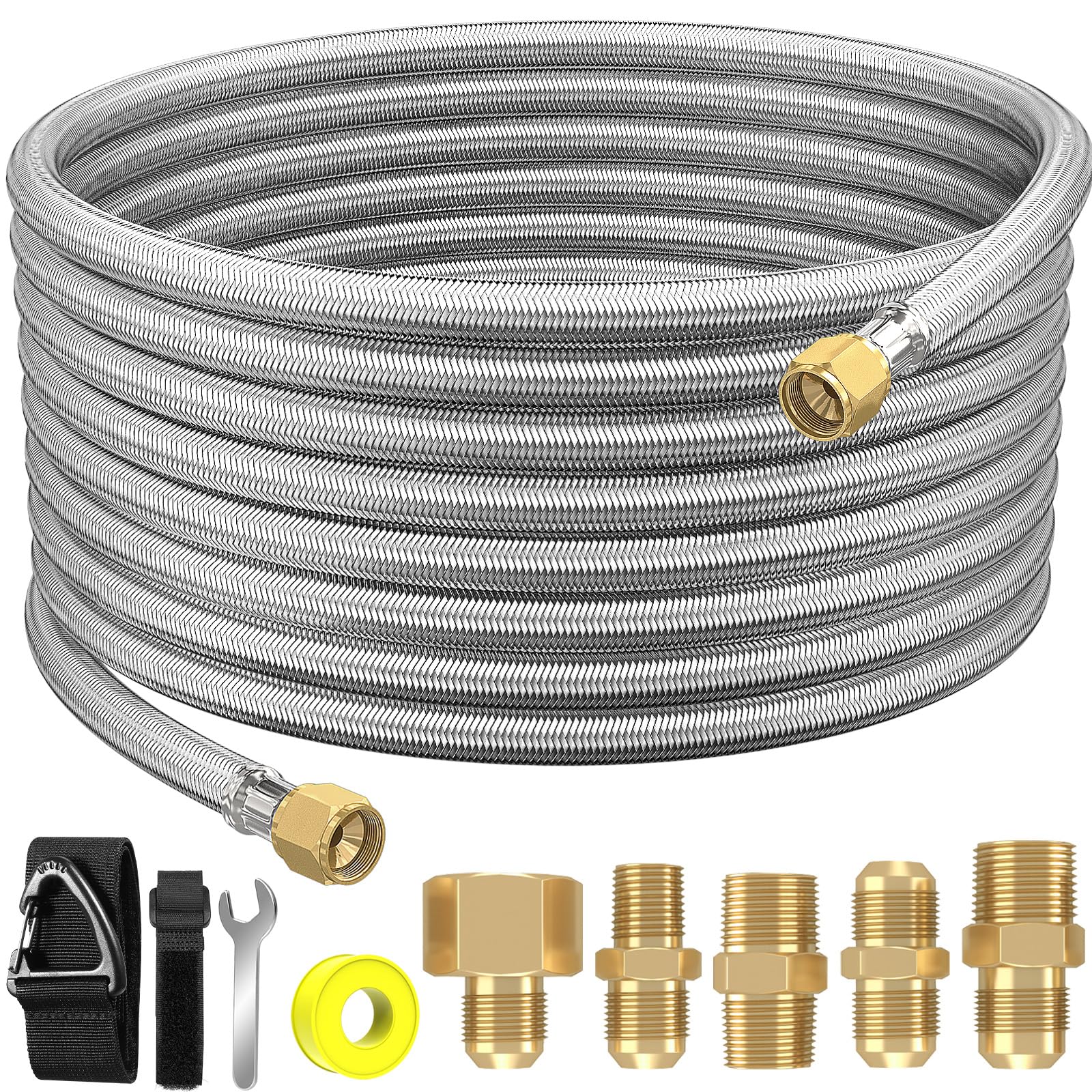 NQN front packaging showing full hose kit and included adapters for easy setup