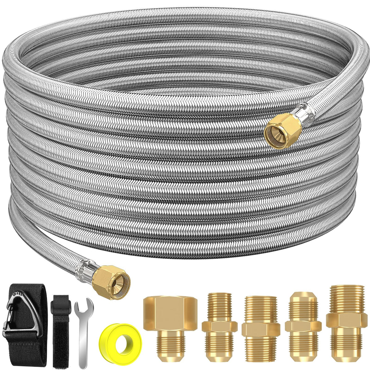 NQN front packaging showing full hose kit and included adapters for easy setup