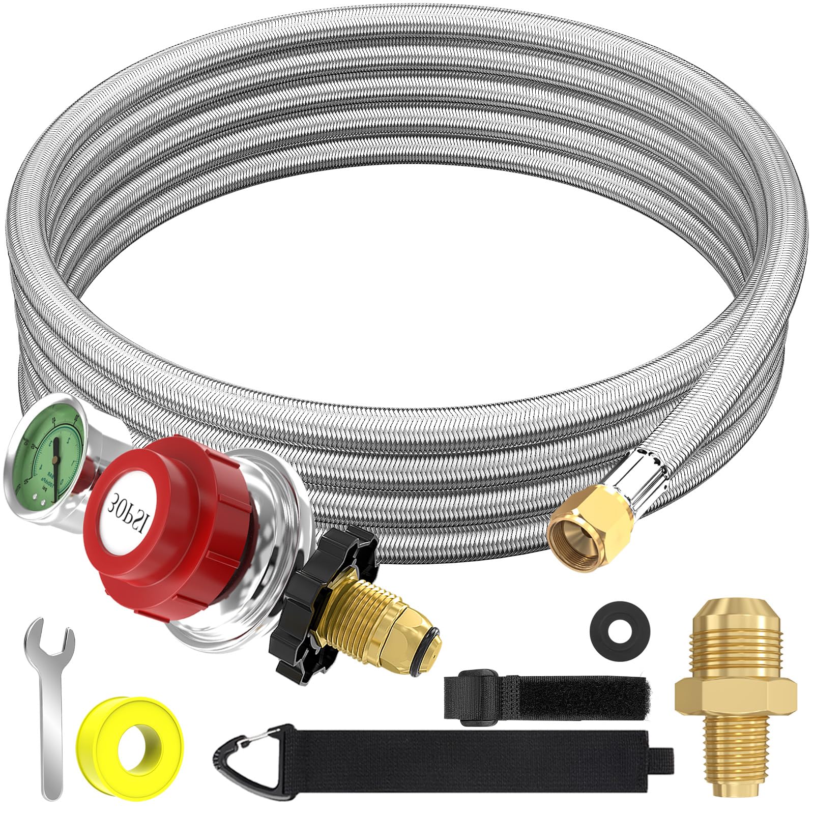 NQN front view of full hose kit showing durable components and secure hookup